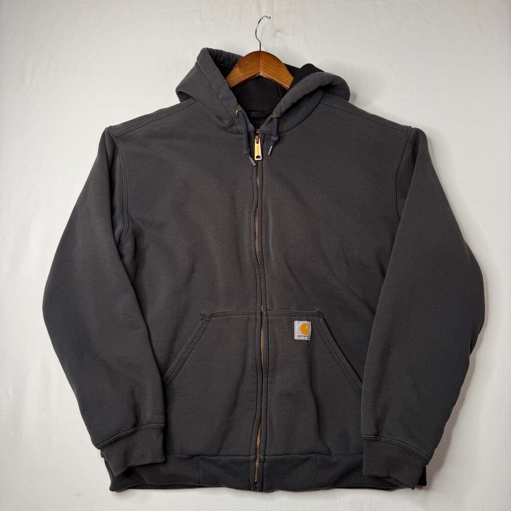Carhartt Thermal Lined Full Zip Hoodie Dark Charcoal Gray Size M